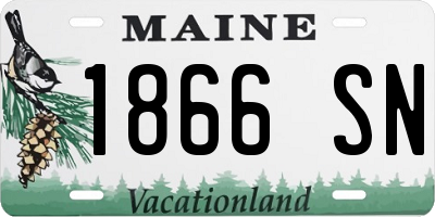 ME license plate 1866SN
