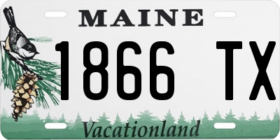 ME license plate 1866TX