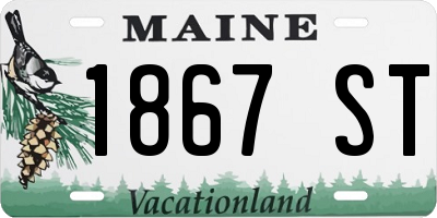 ME license plate 1867ST