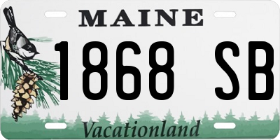 ME license plate 1868SB