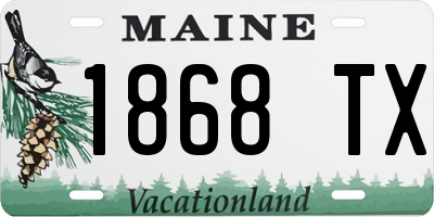 ME license plate 1868TX