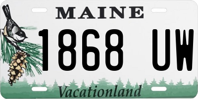 ME license plate 1868UW