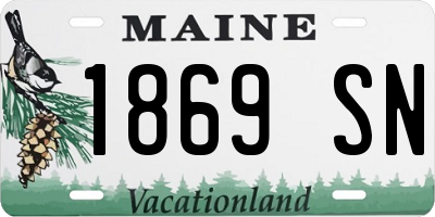 ME license plate 1869SN