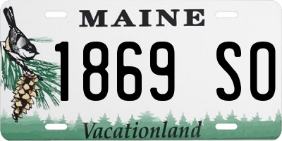 ME license plate 1869SO