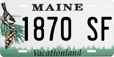 ME license plate 1870SF