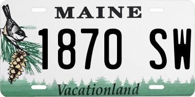 ME license plate 1870SW