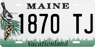 ME license plate 1870TJ