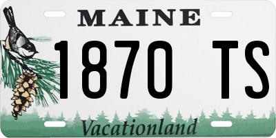 ME license plate 1870TS