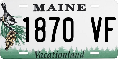 ME license plate 1870VF