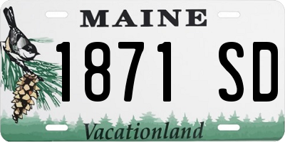 ME license plate 1871SD