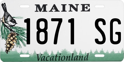 ME license plate 1871SG