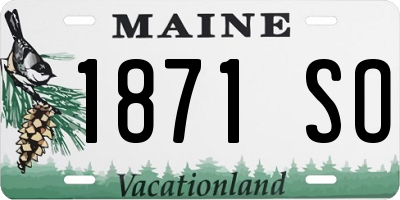 ME license plate 1871SO