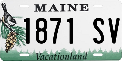 ME license plate 1871SV