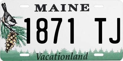 ME license plate 1871TJ