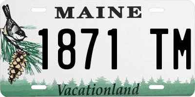 ME license plate 1871TM