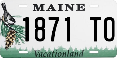 ME license plate 1871TO