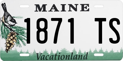 ME license plate 1871TS