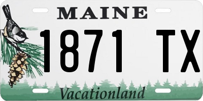 ME license plate 1871TX