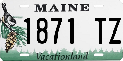 ME license plate 1871TZ