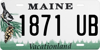 ME license plate 1871UB