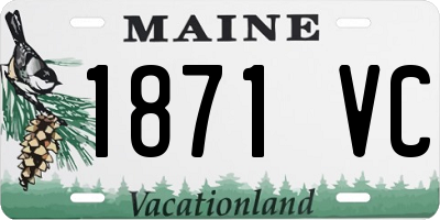 ME license plate 1871VC