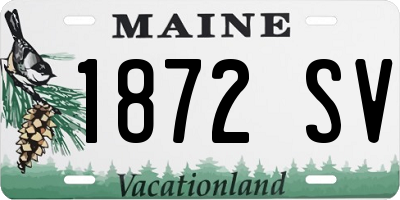 ME license plate 1872SV
