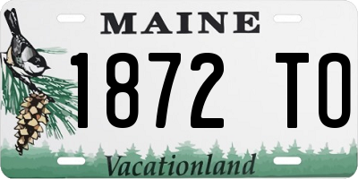 ME license plate 1872TO