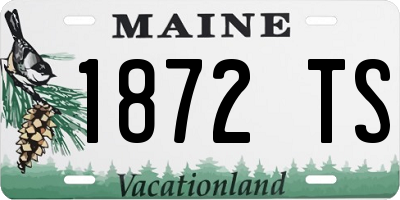 ME license plate 1872TS
