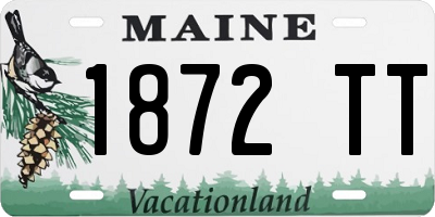 ME license plate 1872TT