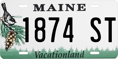 ME license plate 1874ST