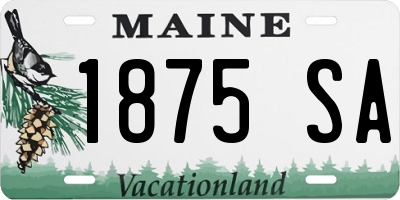 ME license plate 1875SA