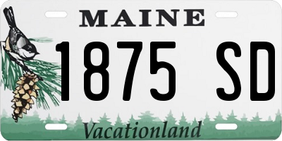 ME license plate 1875SD