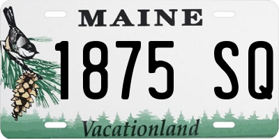 ME license plate 1875SQ
