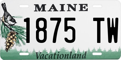 ME license plate 1875TW