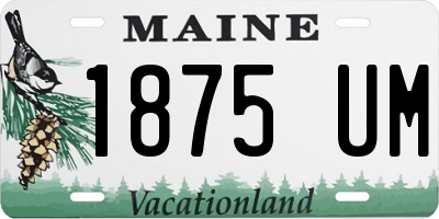 ME license plate 1875UM