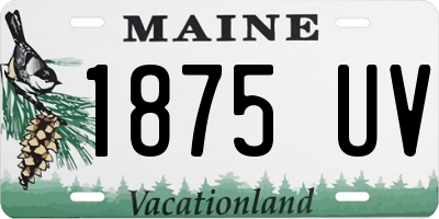 ME license plate 1875UV