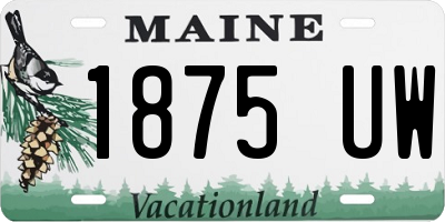 ME license plate 1875UW