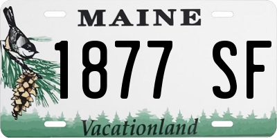 ME license plate 1877SF