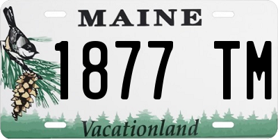 ME license plate 1877TM
