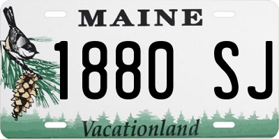 ME license plate 1880SJ