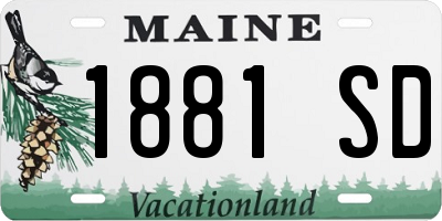 ME license plate 1881SD