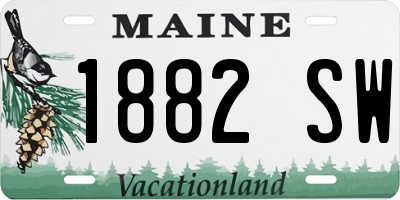 ME license plate 1882SW