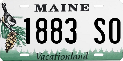 ME license plate 1883SO