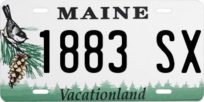 ME license plate 1883SX