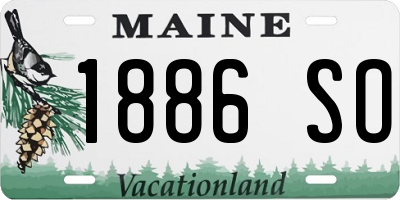 ME license plate 1886SO