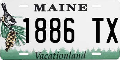 ME license plate 1886TX