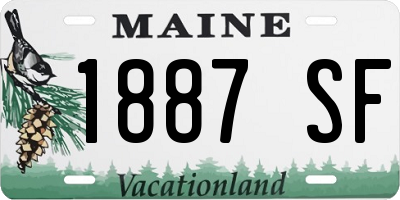 ME license plate 1887SF