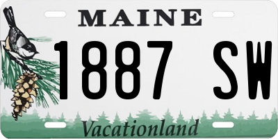 ME license plate 1887SW