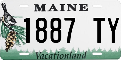 ME license plate 1887TY