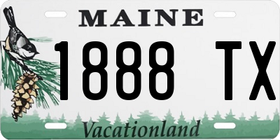 ME license plate 1888TX